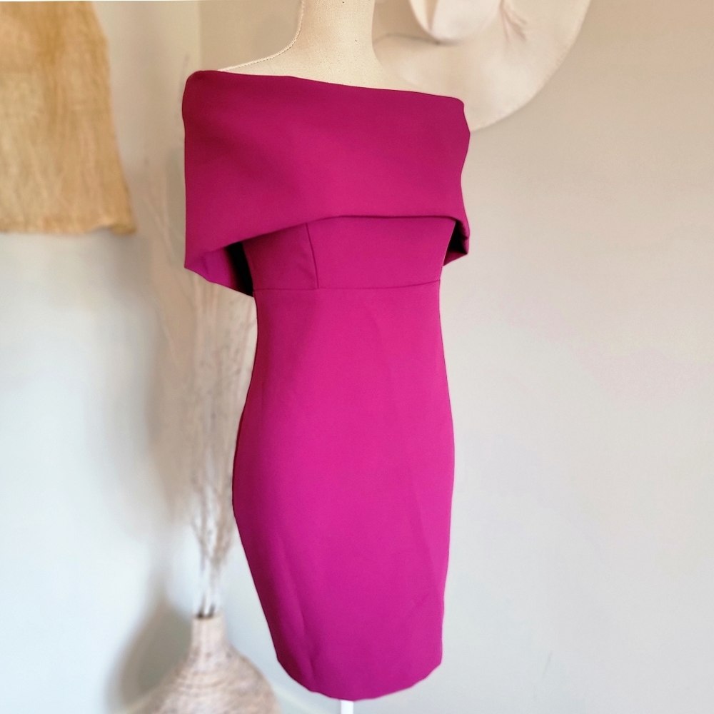 Rubber Ducky Off Shoulder Magenta Dress